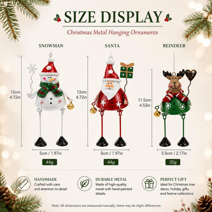 🎅 Hand-Painted Metal Dangling Leg Christmas Ornaments