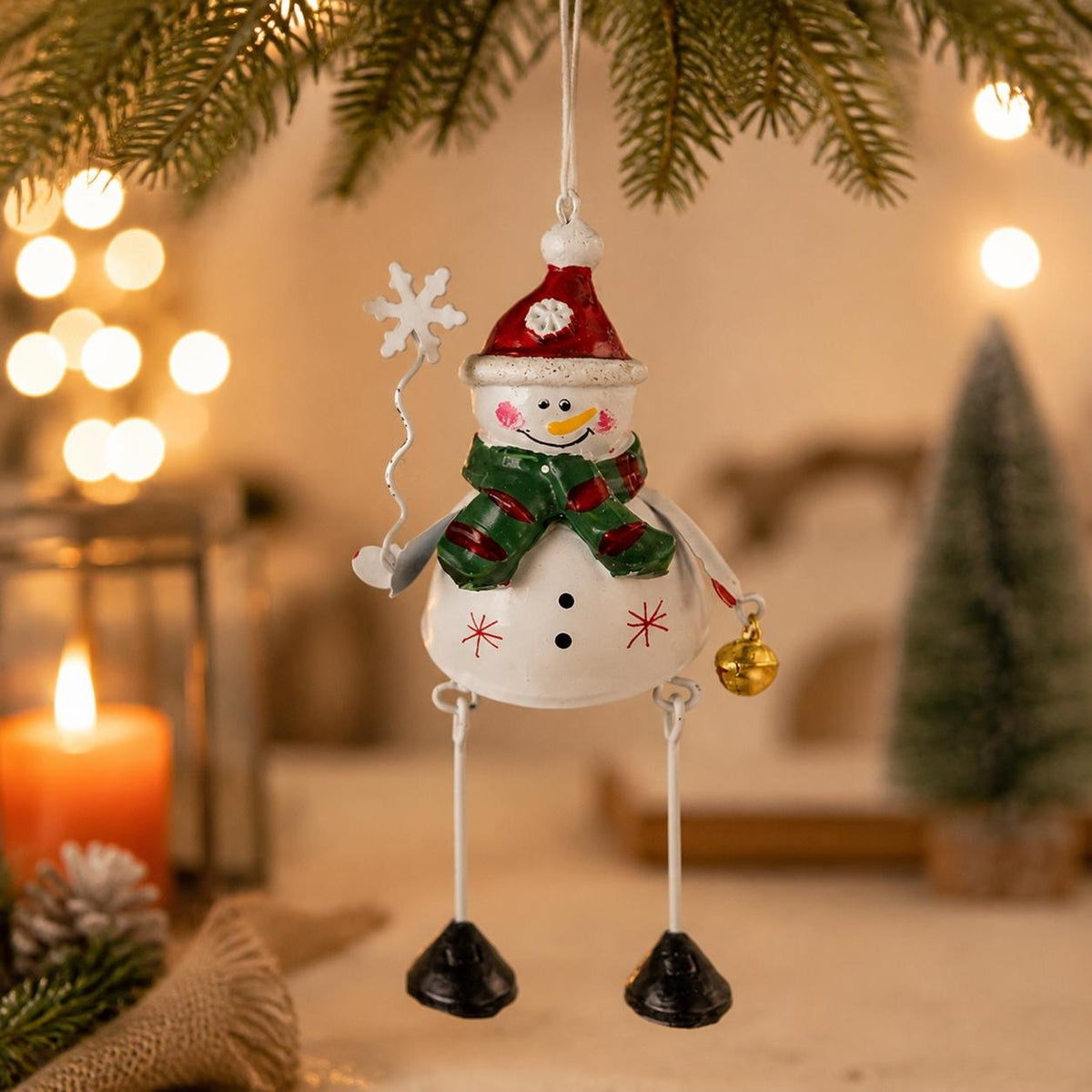 🎅 Hand-Painted Metal Dangling Leg Christmas Ornaments