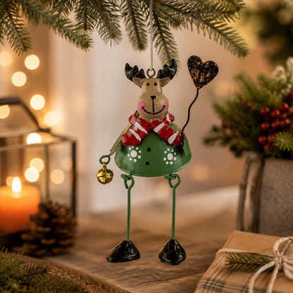 🎅 Hand-Painted Metal Dangling Leg Christmas Ornaments