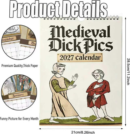 🎄Christmas Sale - 49% Off-Funny Medieval Pics Wall Calender 2027