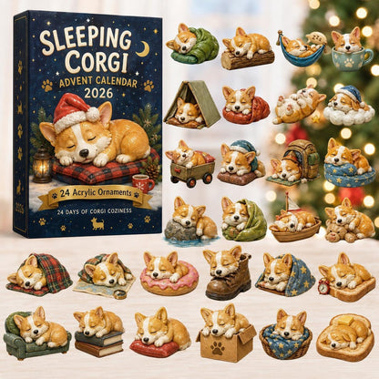 CHRISTMAS KICKOFF 49% OFF - 2026 British Corgis Blind Box - 24‑Day Festive Countdown, Corgi Figurines Blind Box - Gift For Corgi Lovers