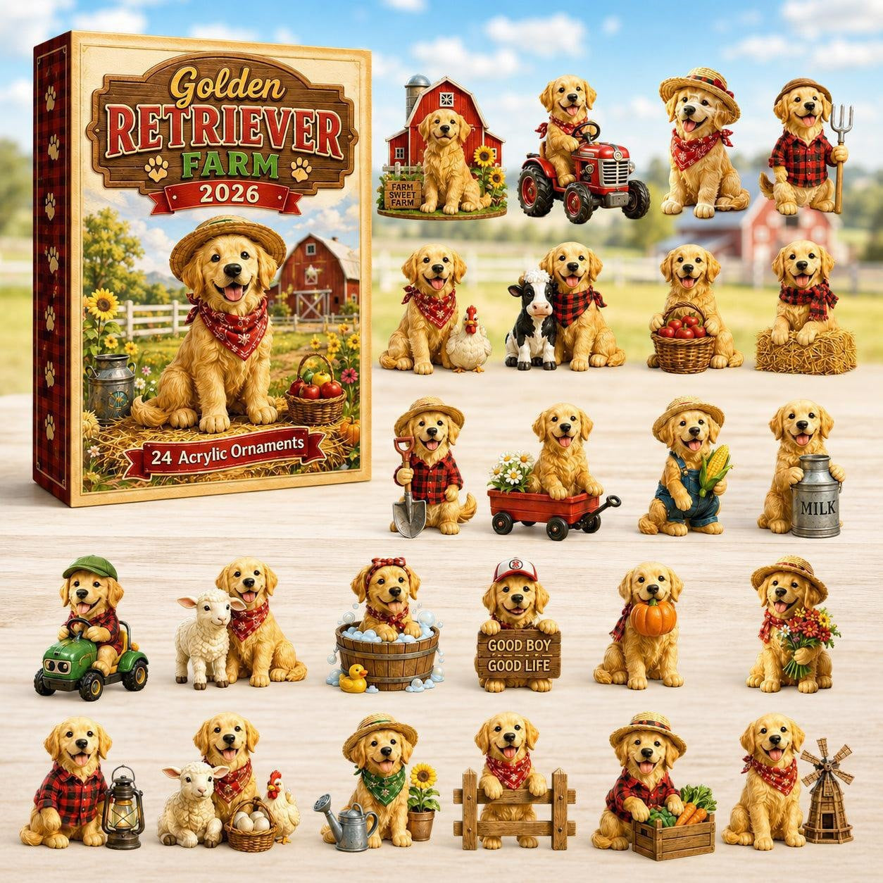 CHRISMAST KICKOFF 48% OFF - 2026 Camping Labrador Baby Blind Box - 24-Day Festive Countdown, Acrylic Charms Blind Box - Gift For Dog Lovers