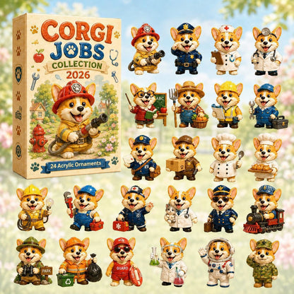 CHRISTMAS KICKOFF 49% OFF - 2026 British Corgis Blind Box - 24‑Day Festive Countdown, Corgi Figurines Blind Box - Gift For Corgi Lovers