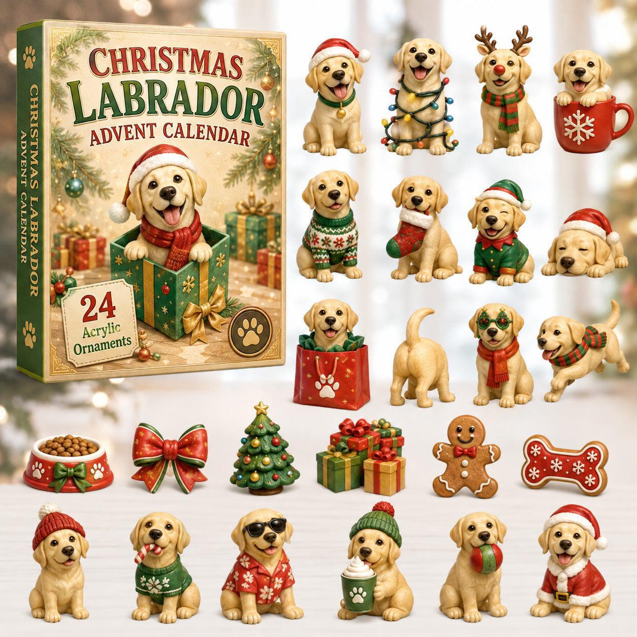 🎄2026 Mountain Forest Backpack Labrador Blind Box - 24-Day Festive Countdown, Acrylic Charms Blind Box - Gift For Dog Lovers