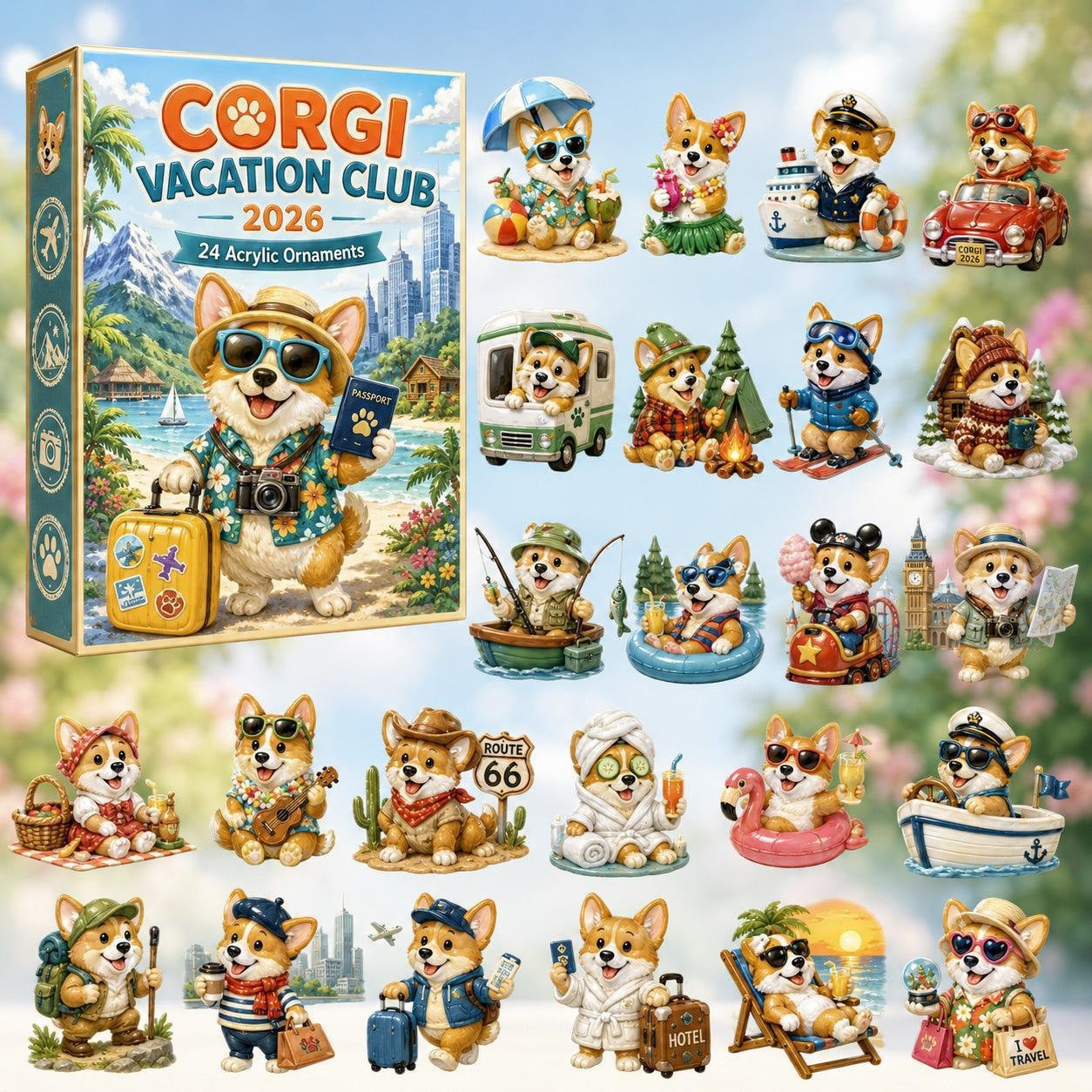 CHRISTMAS KICKOFF 49% OFF - 2026 British Corgis Blind Box - 24‑Day Festive Countdown, Corgi Figurines Blind Box - Gift For Corgi Lovers