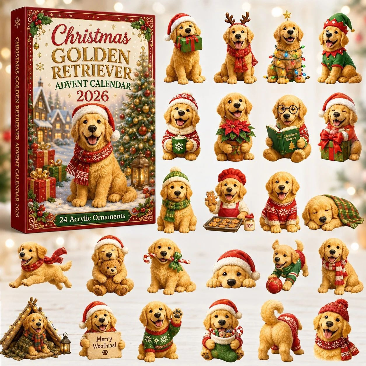 CHRISMAST KICKOFF 48% OFF - 2026 Camping Labrador Baby Blind Box - 24-Day Festive Countdown, Acrylic Charms Blind Box - Gift For Dog Lovers