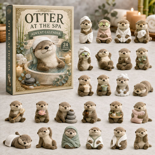 CHRISTMAS KICKOFF 40% OFF - Otter At Spa Advent Calendar 2026 - 24-Day Festive Countdown, Acrylic Charms Blind Box - Gift For Otter Lovers