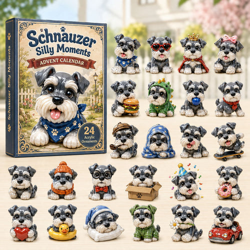 CHRISTMAS KICKOFF 48% OFF - Schnauzer Silly Moments Advent Calendar 2026 - 24-Day Festive Countdown Blind Box - Gift For Schnauzer Lovers