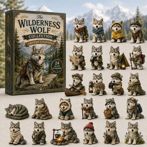 CHRISTMAS KICKOFF 40% OFF - Wilderness Wolf Advent Calendar 2026 - 24-Day Festive Countdown, Acrylic Charms Blind Box - Gift For Wolf Lovers AC0TH048