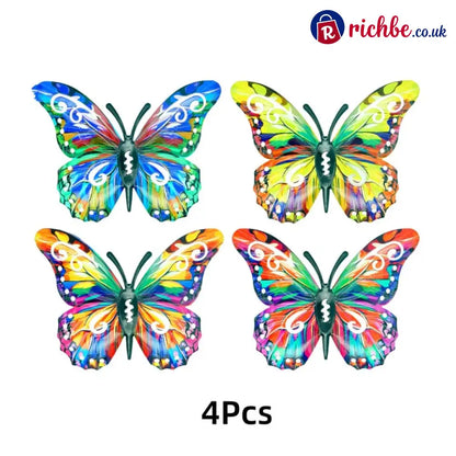 🦋A complete set! 4Pcs Butterfly Metal Wall Decor🤩 - 1 set（4 pcs)