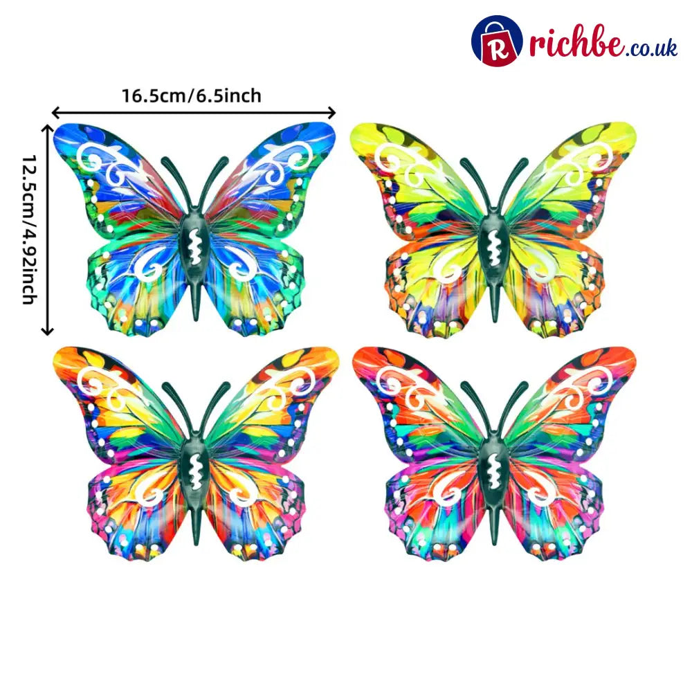 🦋A complete set! 4Pcs Butterfly Metal Wall Decor🤩