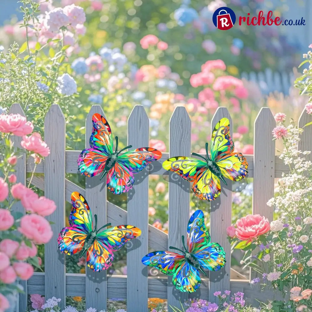 🦋A complete set! 4Pcs Butterfly Metal Wall Decor🤩