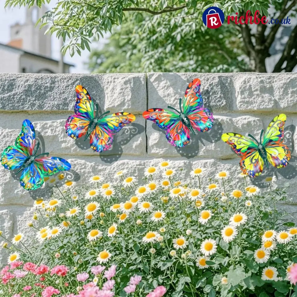 🦋A complete set! 4Pcs Butterfly Metal Wall Decor🤩