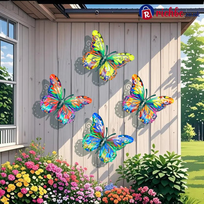 🦋A complete set! 4Pcs Butterfly Metal Wall Decor🤩 - Buy 2 Sets Save ￡4 👍(Family package💖8 pcs)