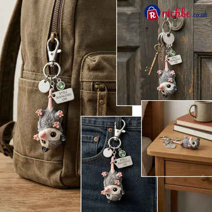 A Little Opossum for You - ’Still Hanging On’ Keychain & Sentiment Card Set