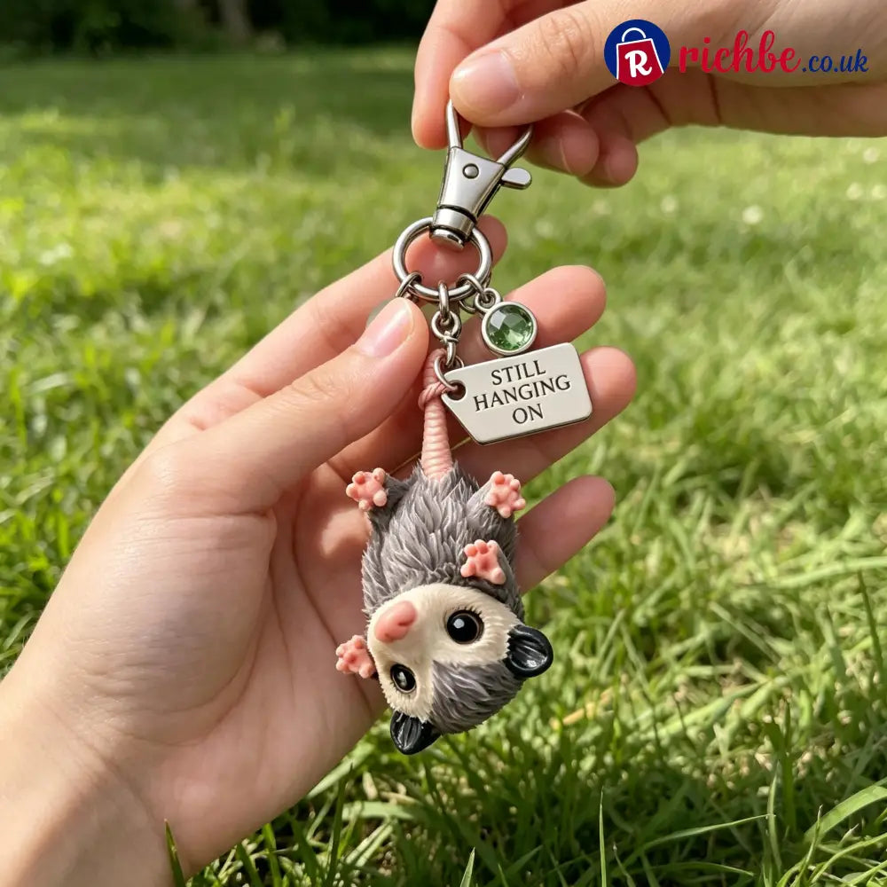 A Little Opossum for You - ’Still Hanging On’ Keychain & Sentiment Card Set