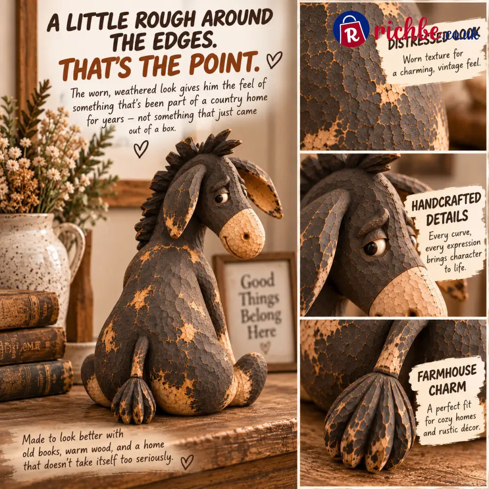 A Little Stubborn A Lot of Personality, Rustic Donkey Figurine