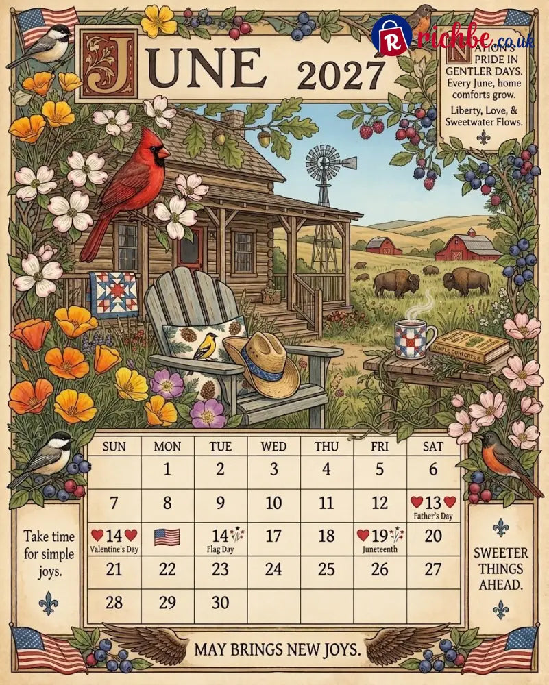 A Year in America 2027 – Americana Nostalgia Wall Calendar