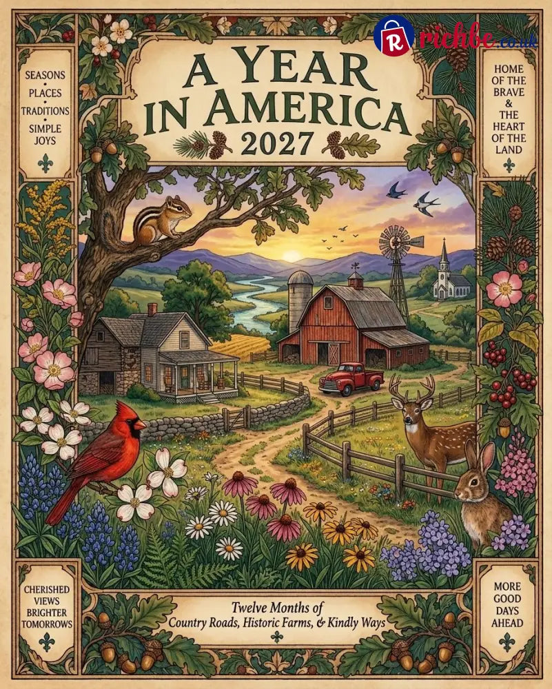 A Year in America 2027 – Americana Nostalgia Wall Calendar
