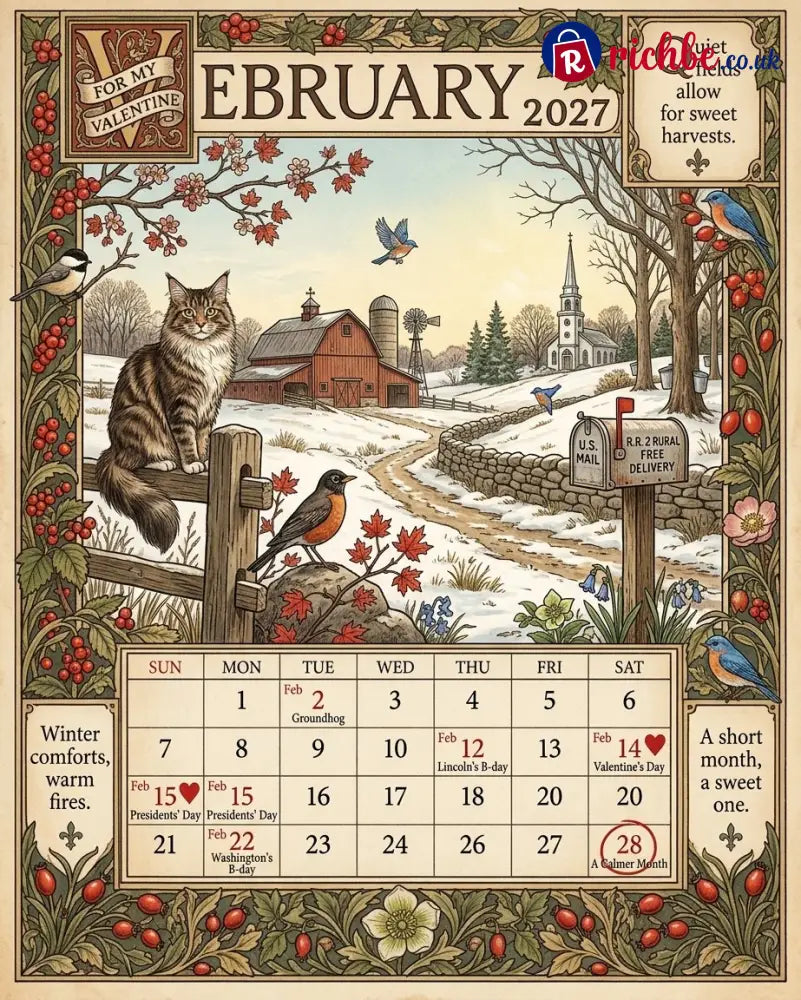 A Year in America 2027 – Americana Nostalgia Wall Calendar