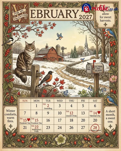 A Year in America 2027 – Americana Nostalgia Wall Calendar