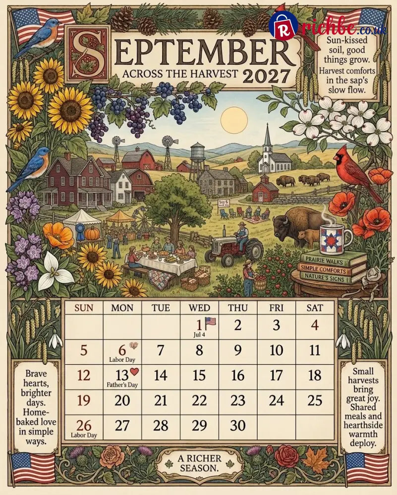 A Year in America 2027 – Americana Nostalgia Wall Calendar