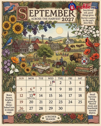 A Year in America 2027 – Americana Nostalgia Wall Calendar