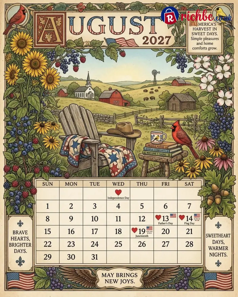 A Year in America 2027 – Americana Nostalgia Wall Calendar