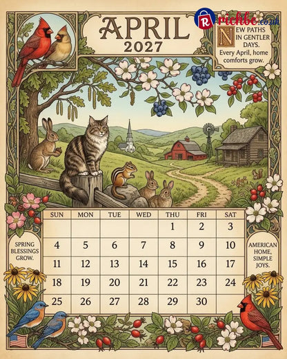 A Year in America 2027 – Americana Nostalgia Wall Calendar