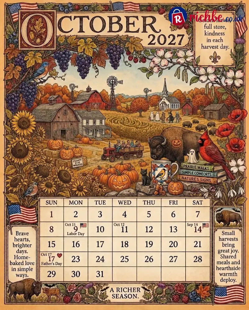 A Year in America 2027 – Americana Nostalgia Wall Calendar