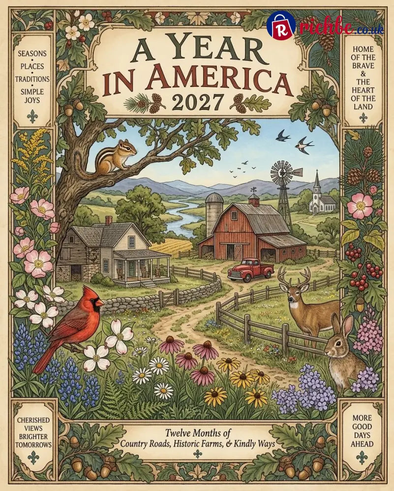 A Year in America 2027 – Americana Nostalgia Wall Calendar