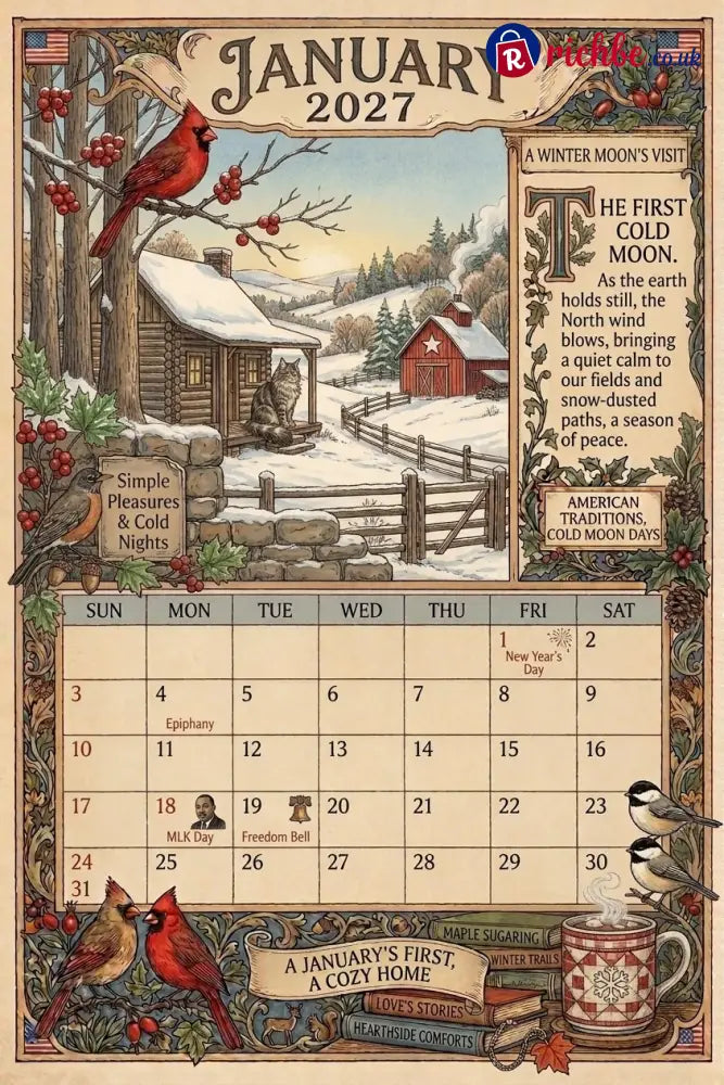 A Year in America 2027 – Americana Nostalgia Wall Calendar