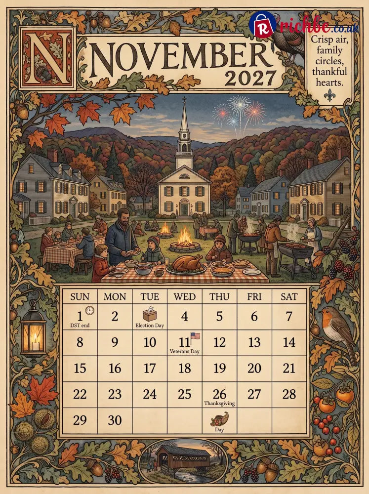 A Year in America 2027 – Americana Nostalgia Wall Calendar