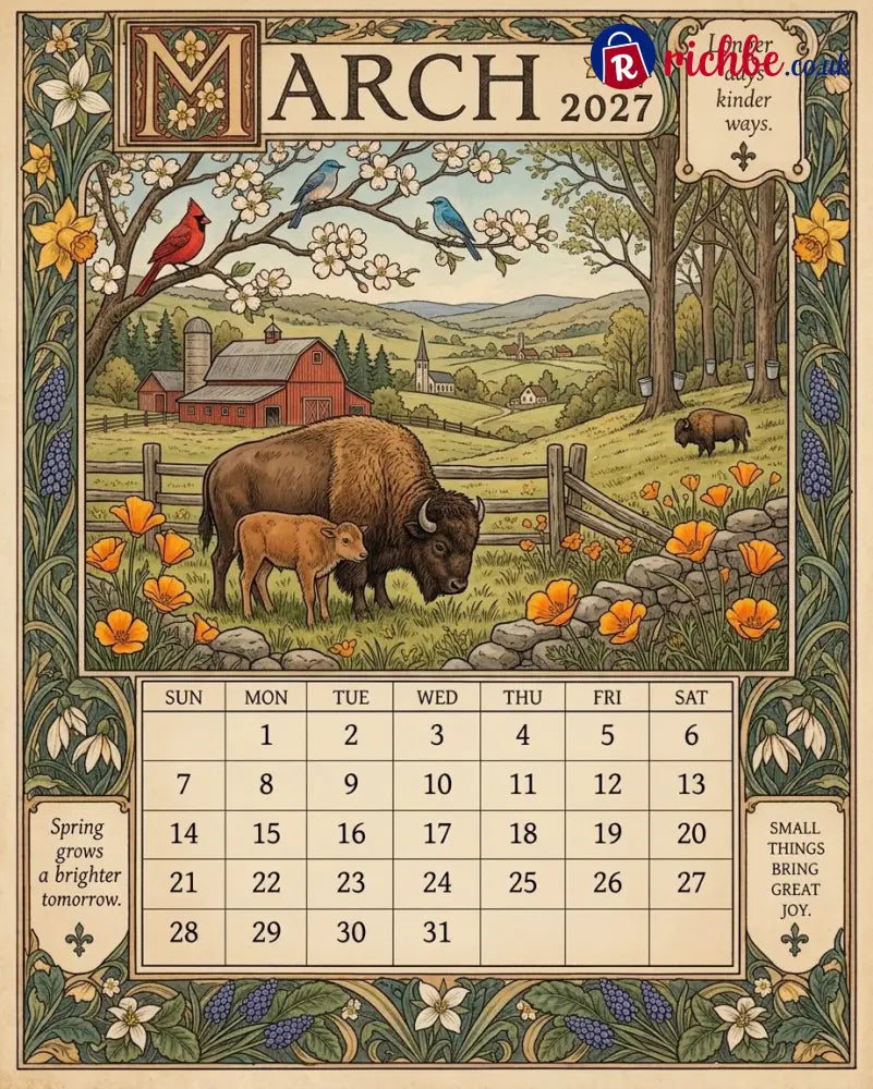 A Year in America 2027 – Americana Nostalgia Wall Calendar