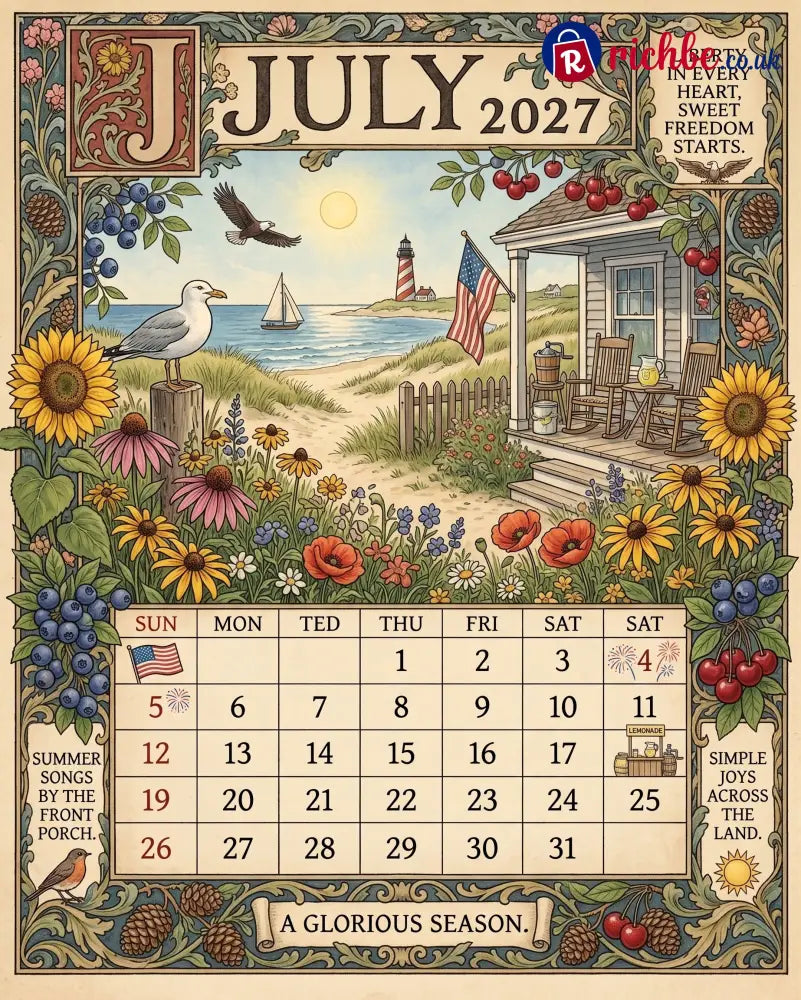 A Year in America 2027 – Americana Nostalgia Wall Calendar