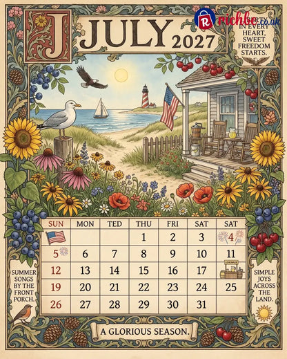 A Year in America 2027 – Americana Nostalgia Wall Calendar