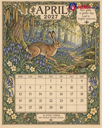 A Year in Britain 2027 – Vintage Storybook Wall Calendar - All Collections