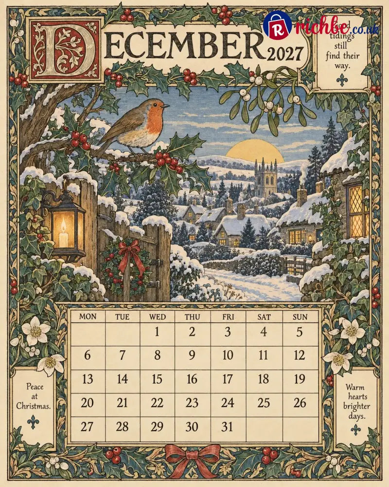 A Year in Britain 2027 – Vintage Storybook Wall Calendar - All Collections