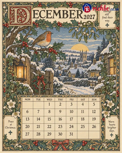 A Year in Britain 2027 – Vintage Storybook Wall Calendar - All Collections