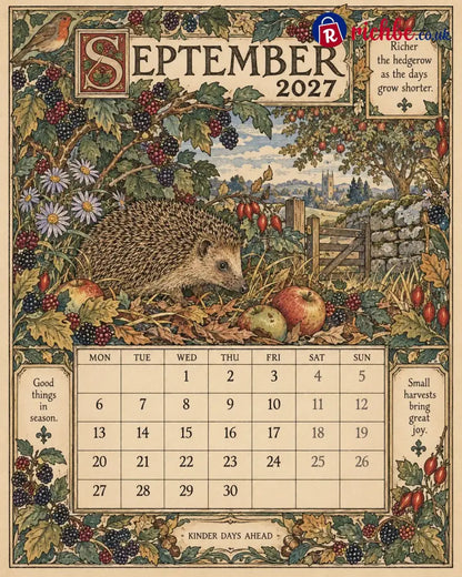 A Year in Britain 2027 – Vintage Storybook Wall Calendar - All Collections