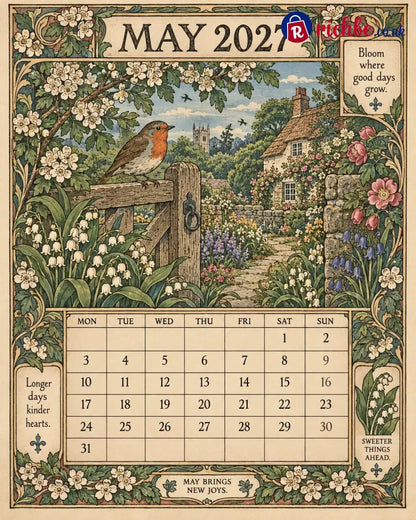 A Year in Britain 2027 – Vintage Storybook Wall Calendar - All Collections