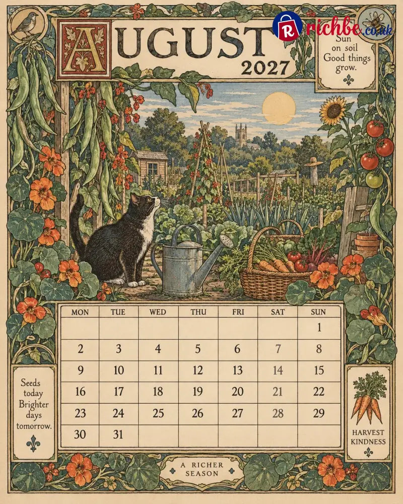 A Year in Britain 2027 – Vintage Storybook Wall Calendar - All Collections