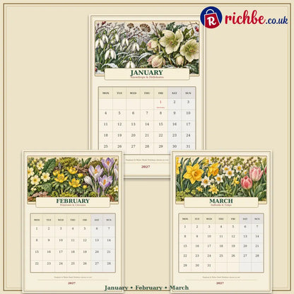 A Year in British Blooms 2027 Wall Calendar – Seasonal Flowers & Garden Beauty
