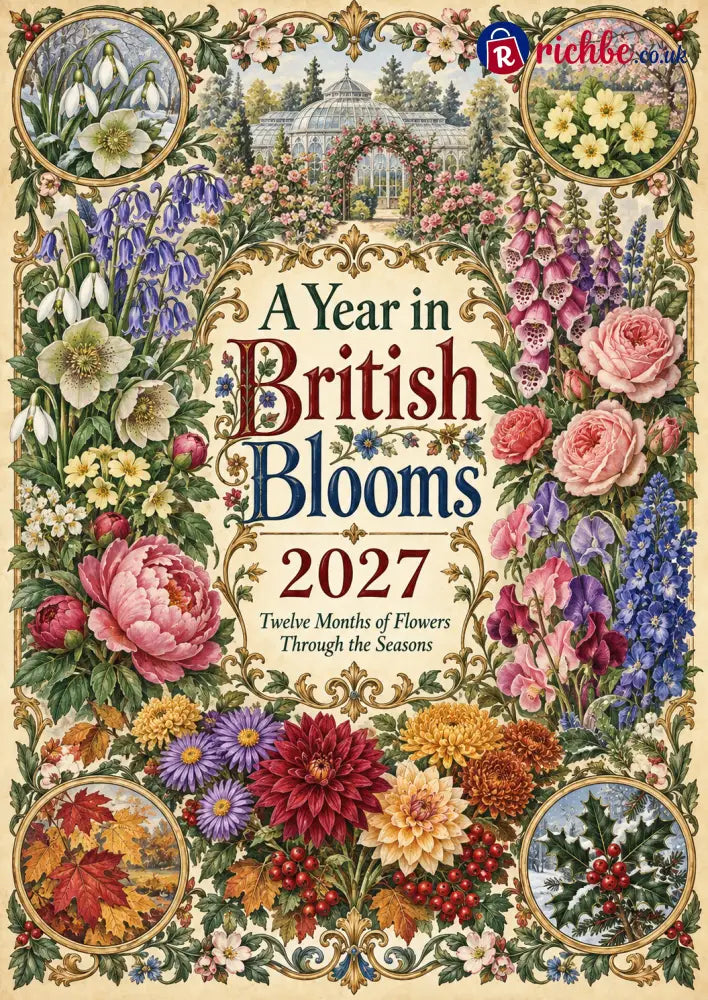 A Year in British Blooms 2027 Wall Calendar – Seasonal Flowers & Garden Beauty - 🌱Buy 1