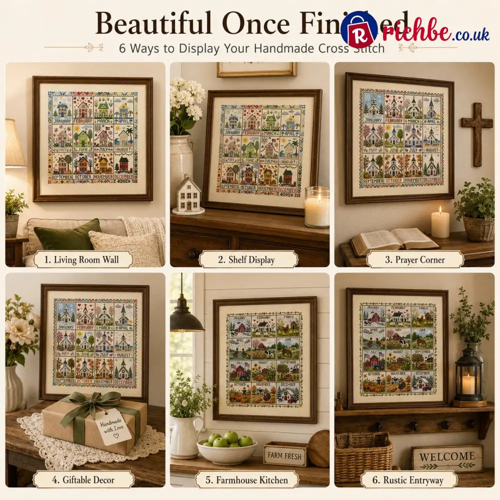 🧵 A Year in Stitches | 12-Month Seasonal Cross Stitch Kit 🌿