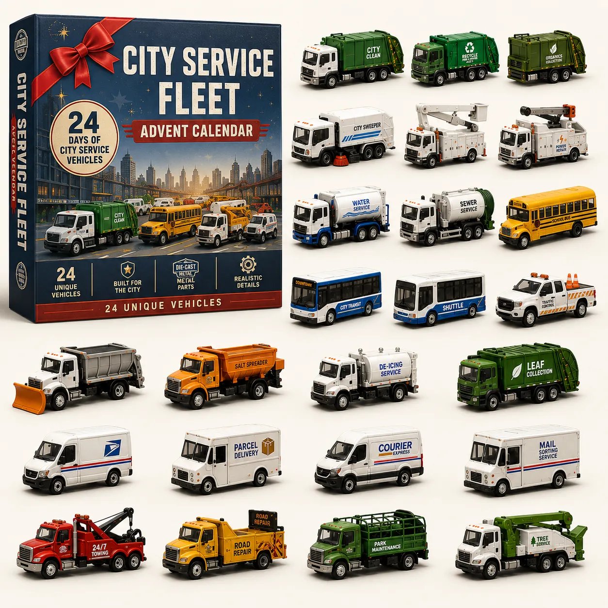 🚚 🎁Build the Fleet Collection 24-Day Vehicle Advent Calendar Series | ✨A New Adventure Every Morning
