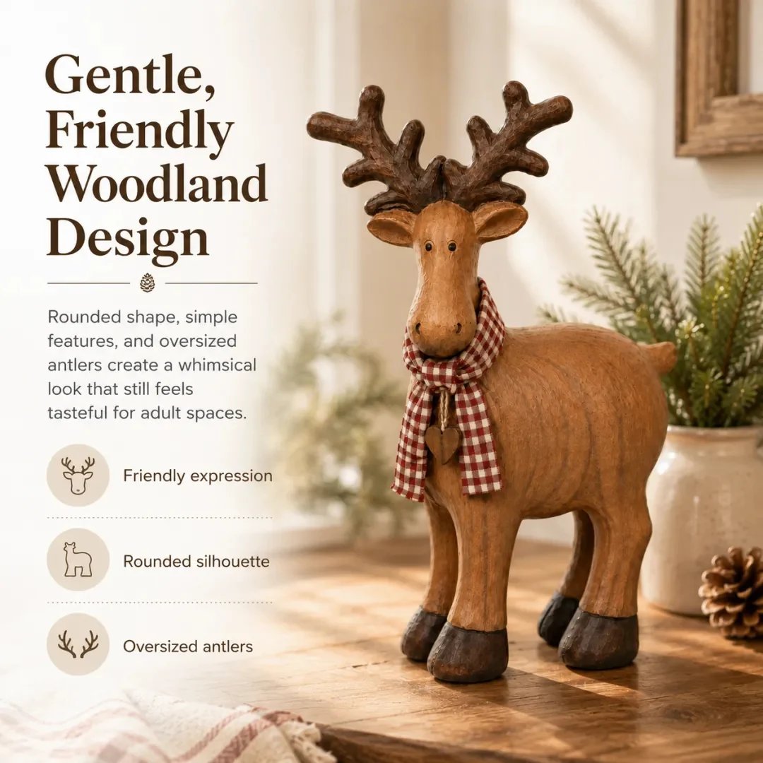 🦌Rustic Farmhouse Reindeer Figurine