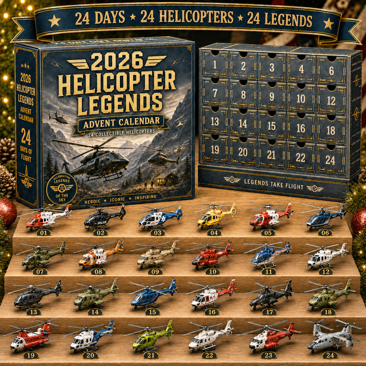🚁2026 Helicopter Legends Advent Calendar – 24 Days of Collectible Helicopter Surprises