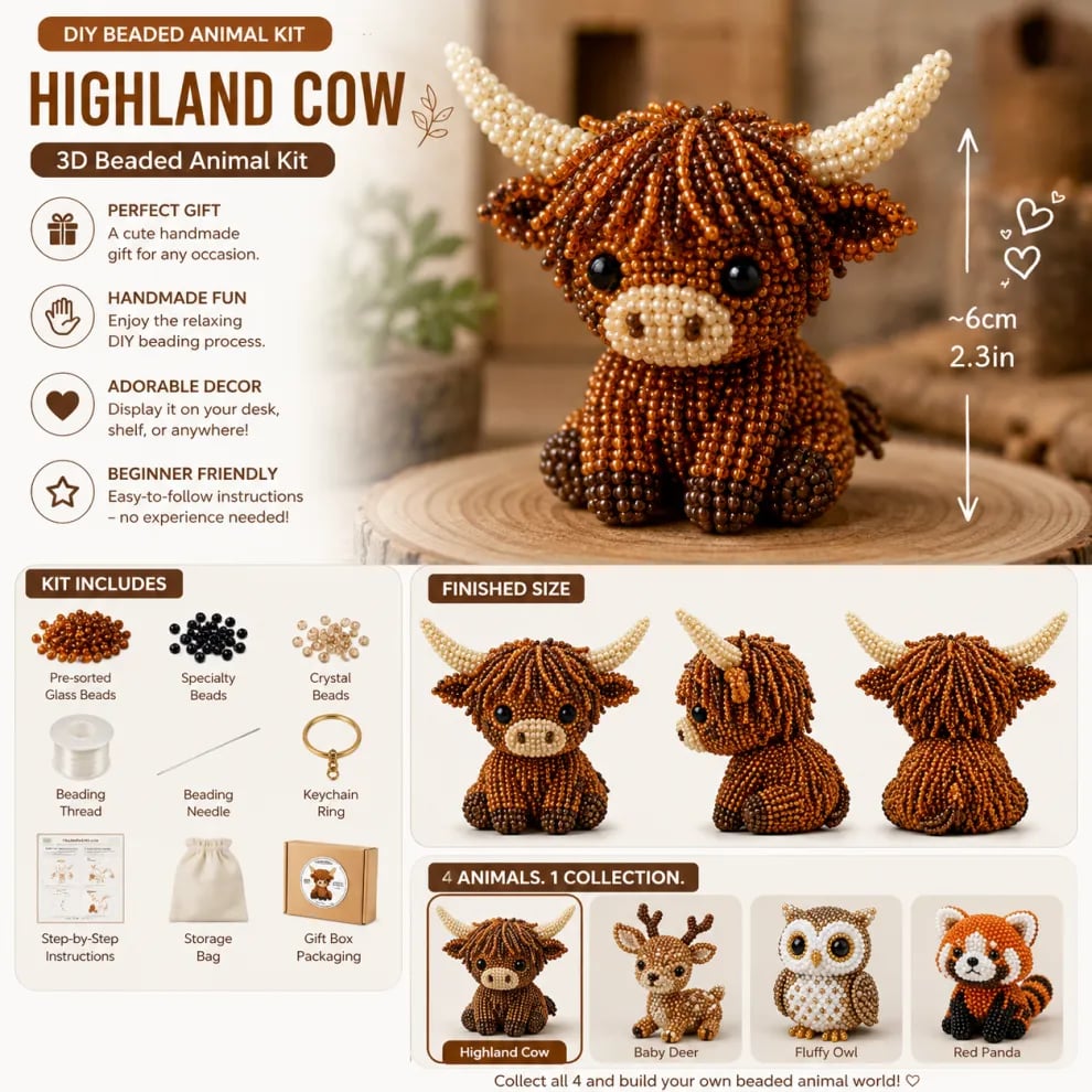 🧵✨Petite 3D Beaded Animal Craft Kit