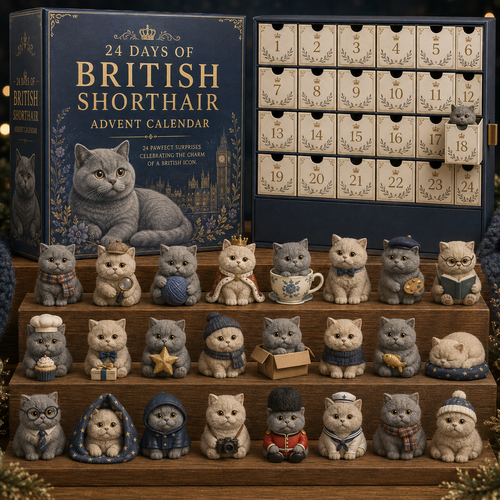 🐈‍⬛🎄 2026 British Shorthair Christmas Advent Calendar – 24 Festive Cat Collectible Surprises